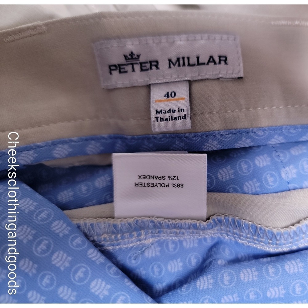 Peter Millar Mens Khaki Flat Front Shorts Size 40 Golf Casual Chino - Picture 9 of 11